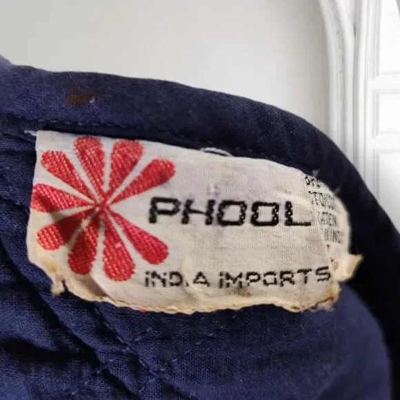 Vintage 70s Phool Indian Cotton Gauze Block Print Peasant Dress Size 4 Boho - Picture 15 of 16